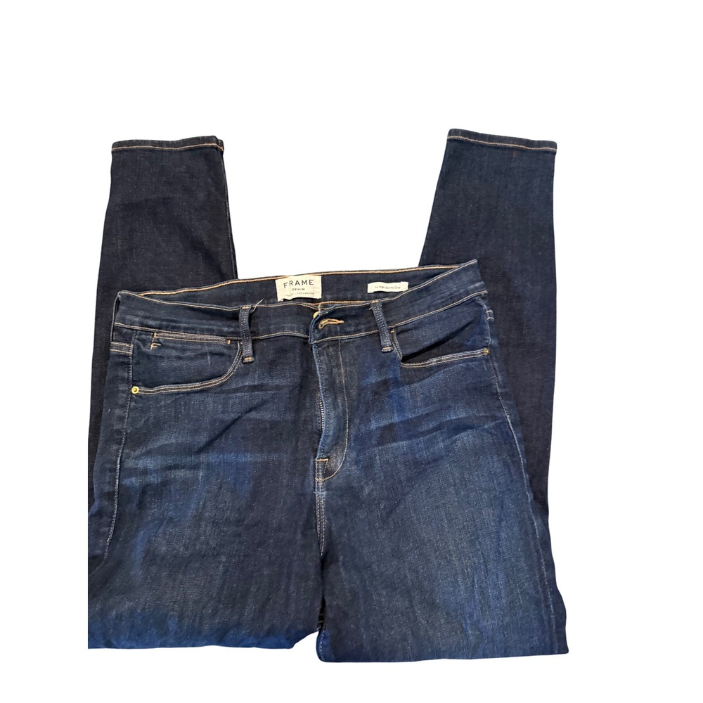Frame Denim Le High Skinny Crop Jeans Dark Wash Indigo Women High Rise Size 32